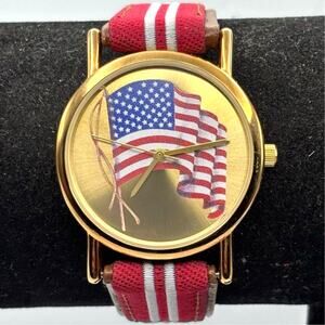 90s Gold American Flag Men's Watch